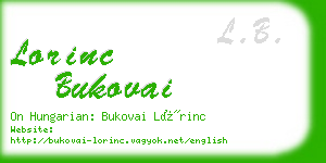 lorinc bukovai business card